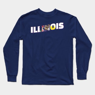 Illinois vintage style retro souvenir Long Sleeve T-Shirt